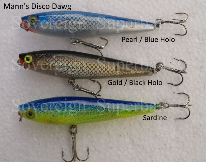 Sovereign Superbaits Bass Surface Lure - Manns Disco Dawg